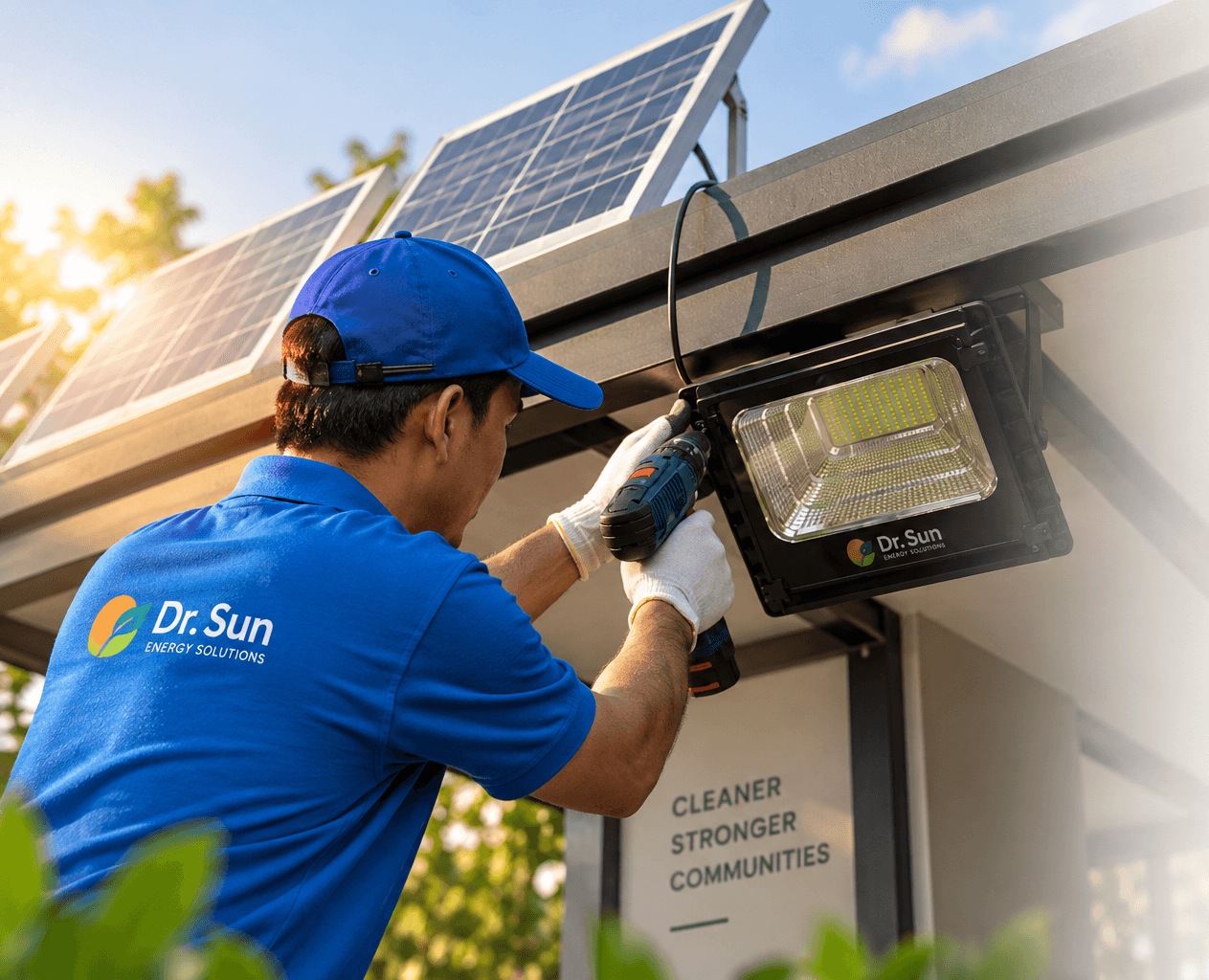 Solar-powered outdoor lighting solution